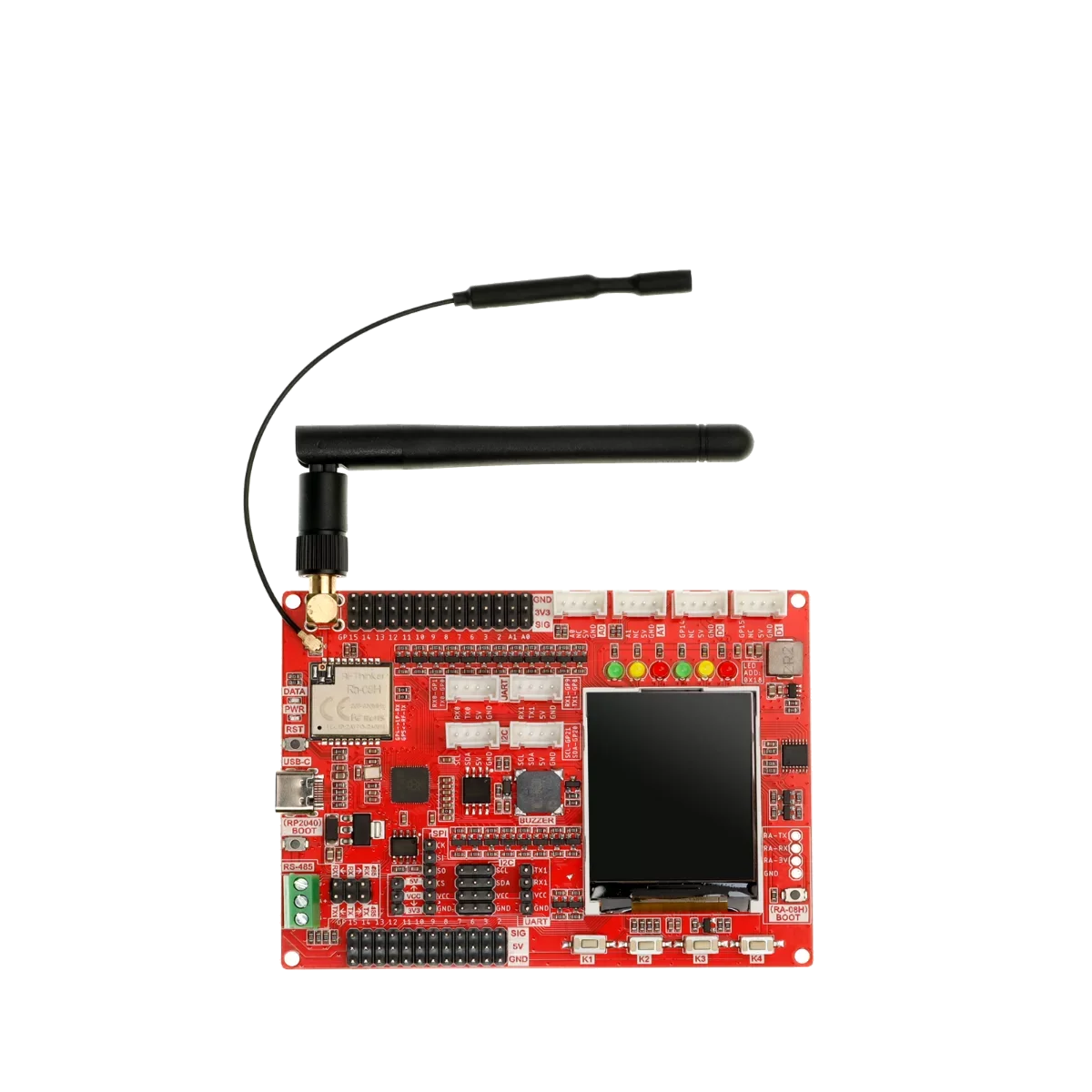Lorawan Ra08h Development Board Integrado Rp2040 com 1.8 Lcd para Comunicação de Longo Alcance 868mhz 915mhz Spi Iic Uart 5vio