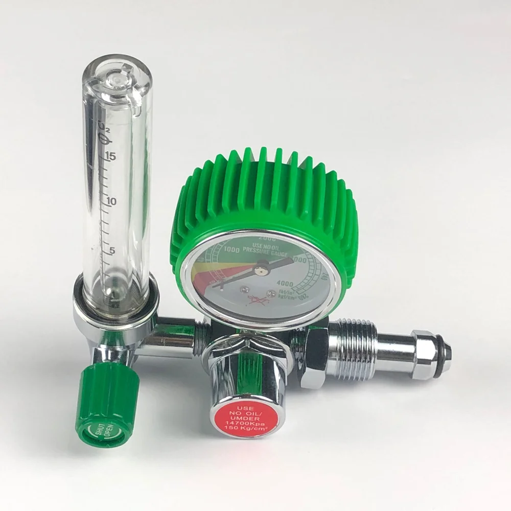 G5/8 Full Body Inch Thread Brass Hospital or Home Medical Oxygen Regulator with Humidifier Bottle