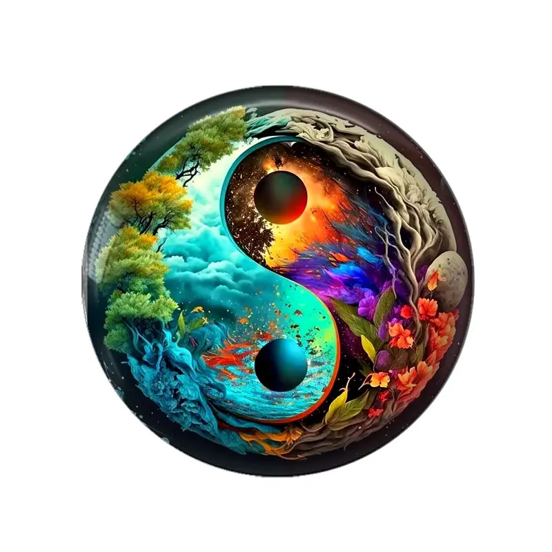 패션 만다라 사랑 폴란드 Flok Art Paintings 12mm/18mm/20mm/25mm 라운드 사진 유리 카보 숑 데모 플랫 백 결과 만들기