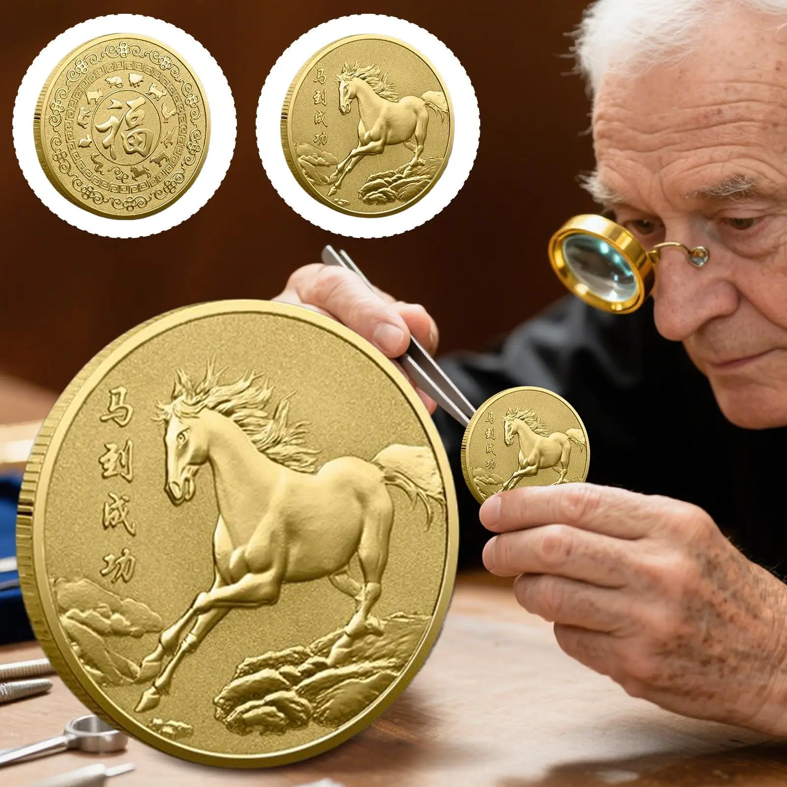 Horse Coin Blessing Collection Coin 2026 Year Of The Horse Luck Keepsake Souvenir Blessing Decoration for Chinese New Year Home