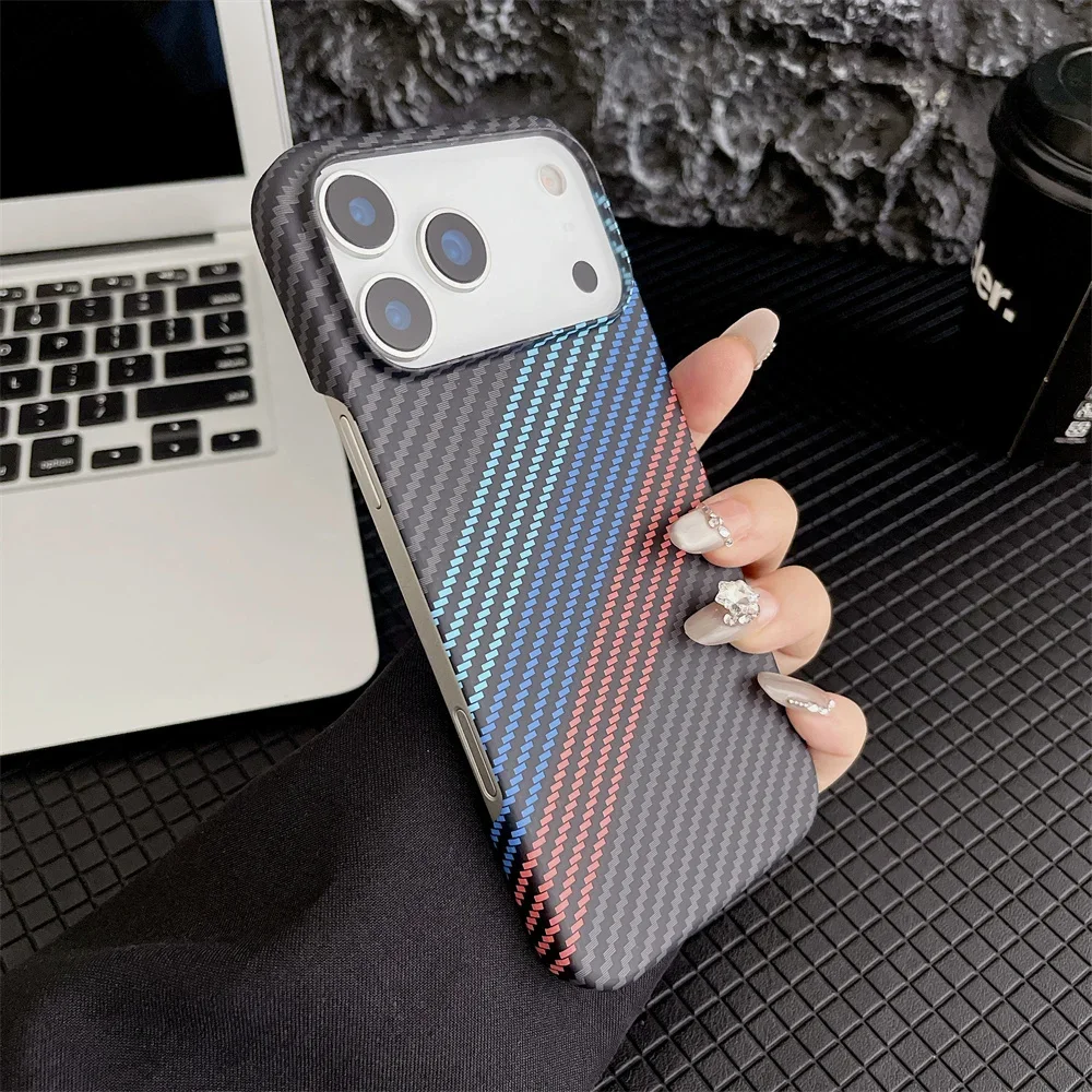 Sleek Carbon Fiber Kevlar Texture Phone Case, Enhanced Protective Cover