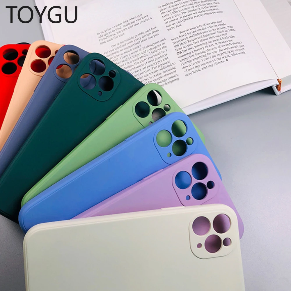 

TOYGU Suitable for Iphone14 Straight Edge Liquid Imitation Silicone Shell Apple13 12 11 7p Xs Xr All-inclusive Mobile Phone Case