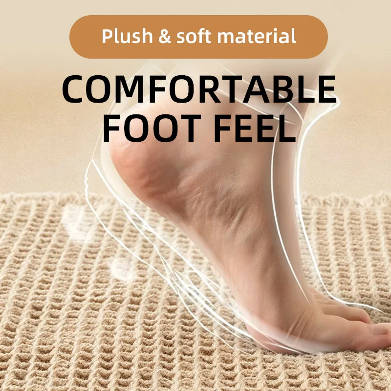 Ultra-Absorbent Waffle Bath Mat with Tassel Detailing