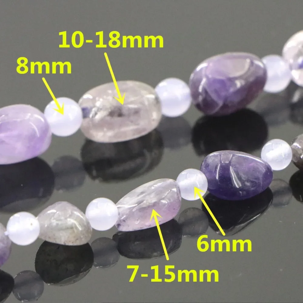 

Charm Natural Stone Necklace for Women Irregular Amethysts Energy Crystal Chain Choker Mineral Ornament Girls Gift Jewelry