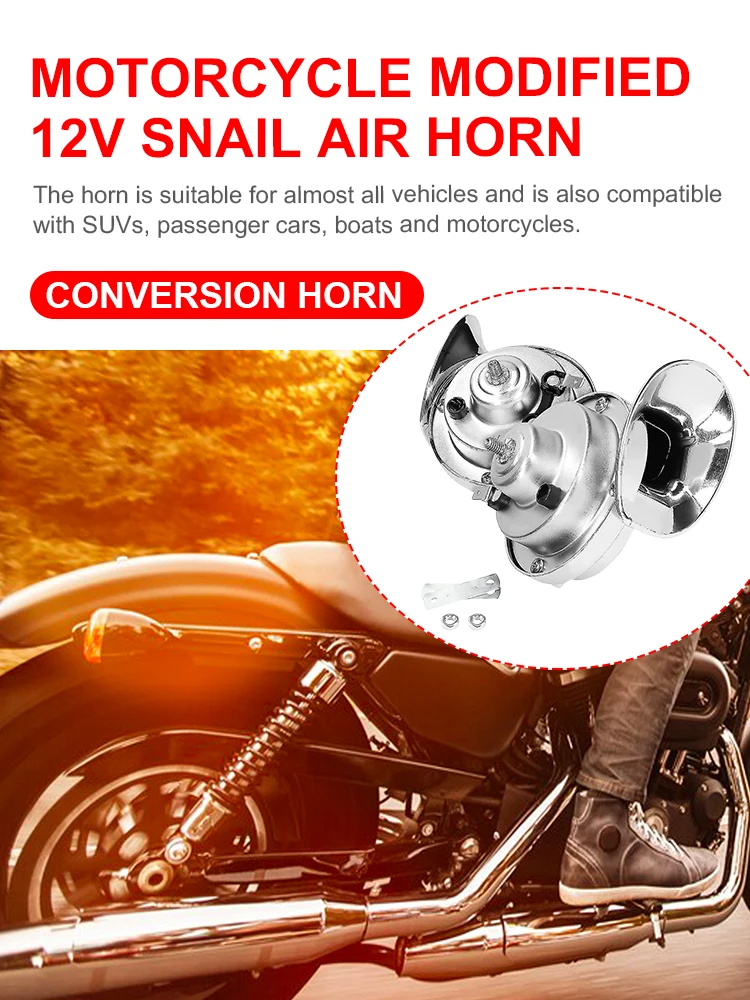 12V Schnecken-Lufthupe, 48W, wasserdichte Zughupe, 300 dB, automatische Schneckenhupe, super laute Hupe für Motorrad, Auto, LKW, SUV, Boot – Detail 10