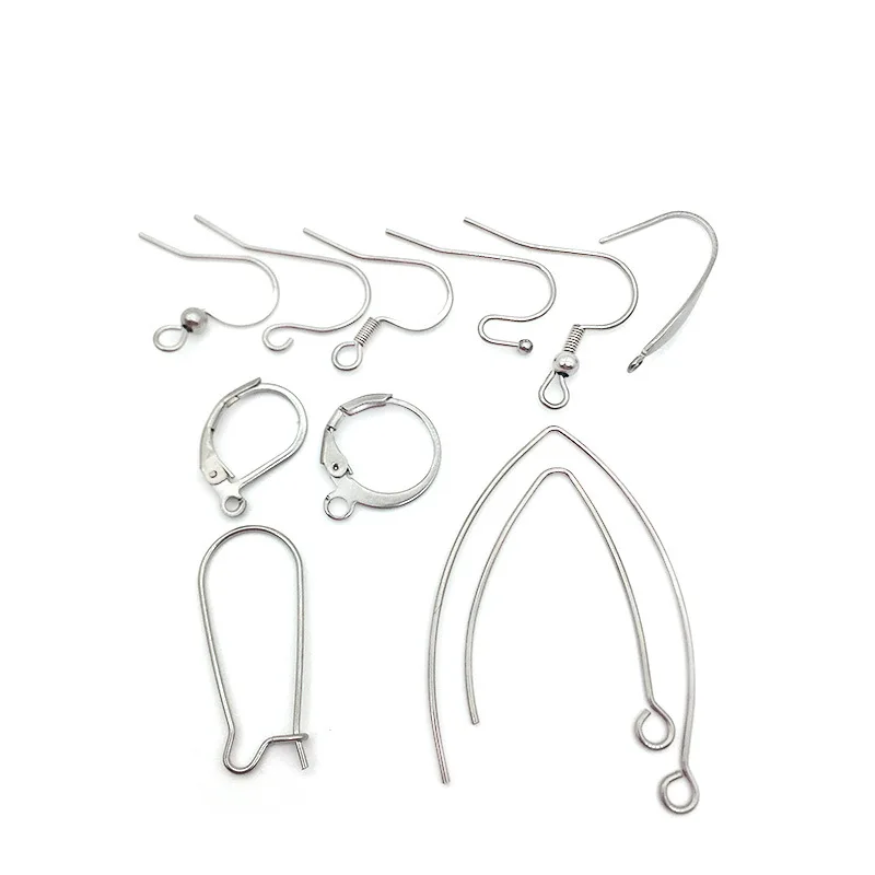 

50pcs/lot Stainless Steel Jewelry French Earring Hooks Findings Not Allergic Ear Hook Earrings Clasps For DIY Jewelry Making