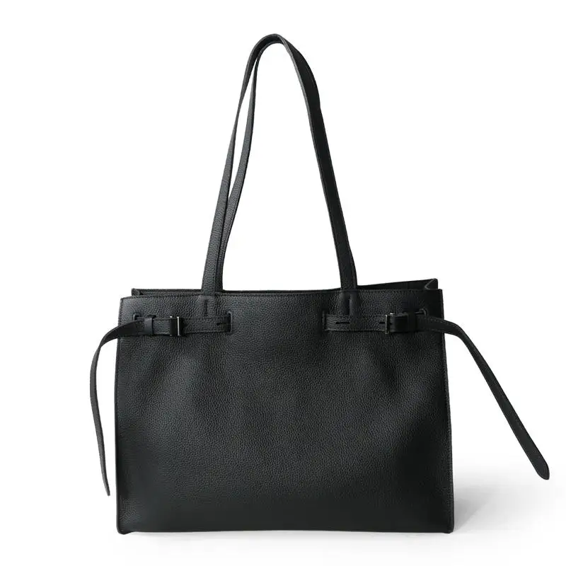 Женская сумка для ноутбука, новинка 2024 года, роскошная пригородная сумка из натуральной кожи, женская большая вместительная минималистичная компьютерная сумка на плечо