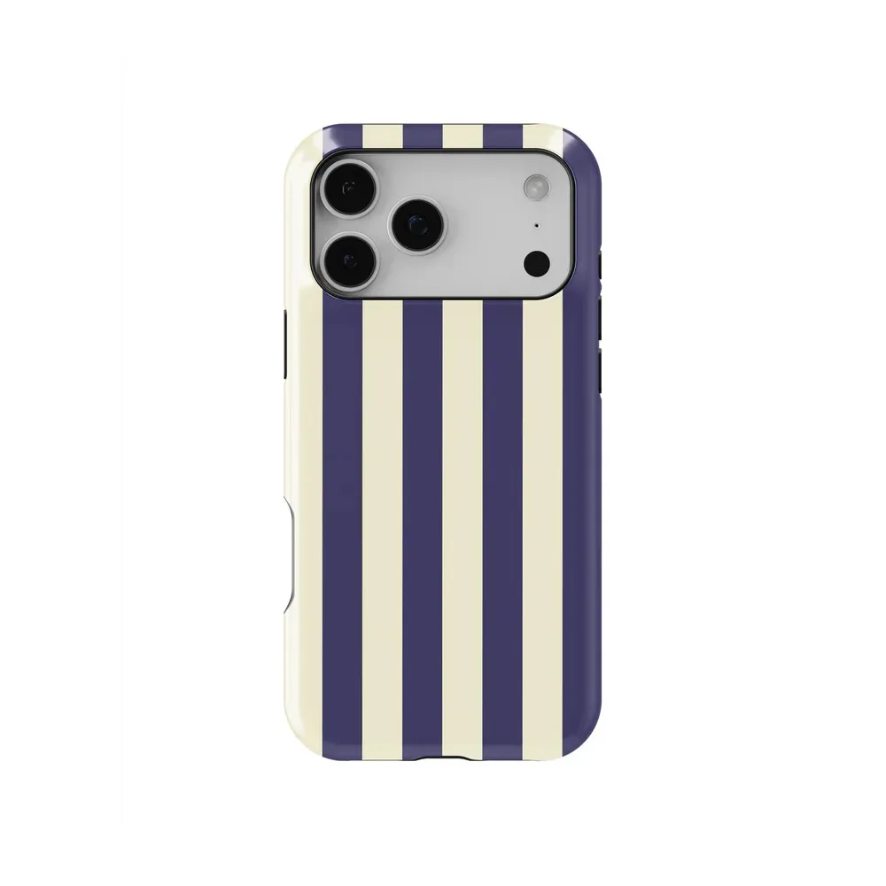 Luxurious Double-layer Striped Navy & Yellow Phone Case