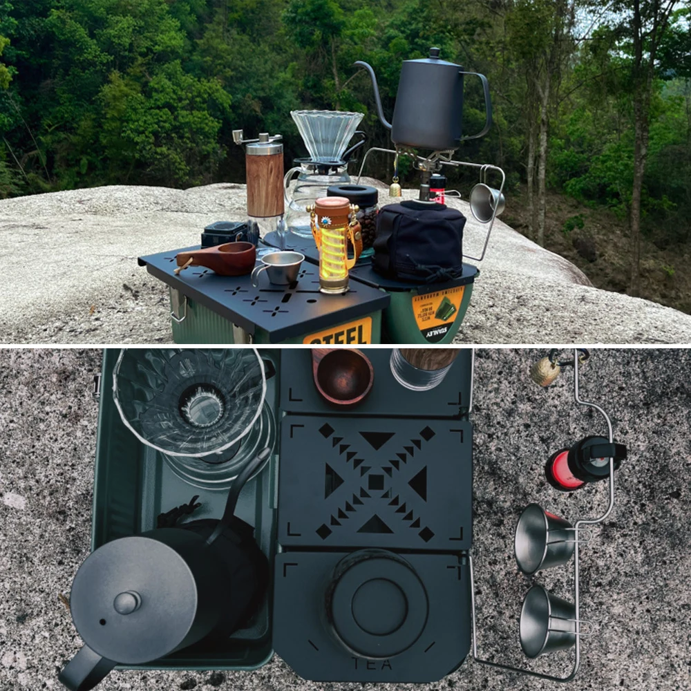 Folding Table Board Plate Heavy Duty Table Board Portable Mini Shelf Aluminum Alloy for Stanley Lunch Box 9.4L Camping Gear