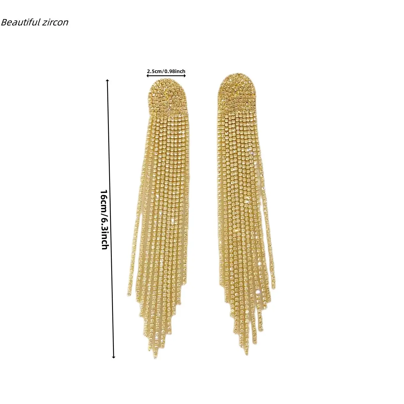 Shining Rhinestone Pendant Earrings Suitable for Women's Fashion Crystal Tassel Earrings European and American Style Earrings crystal earrings,pendant earrings,crystal tassel earrings