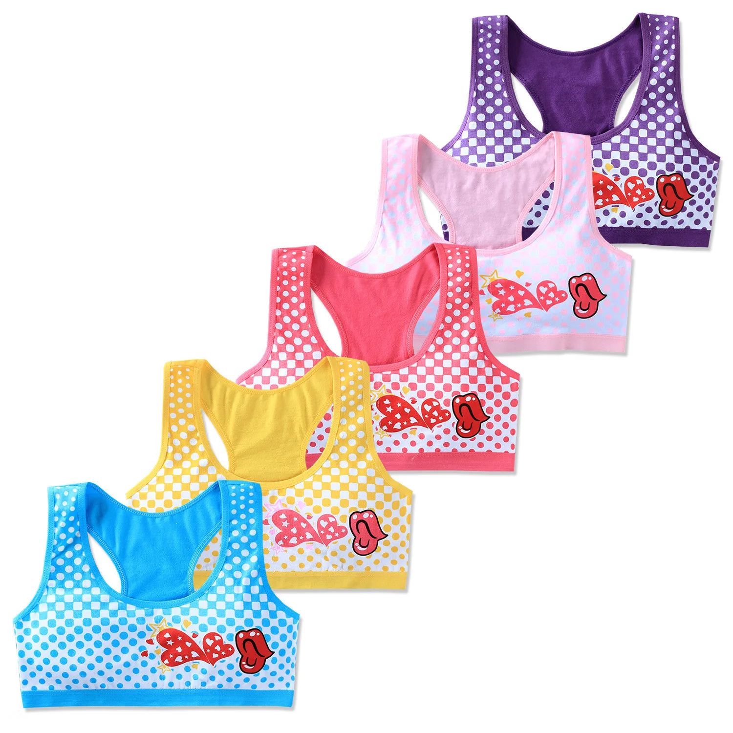 Girl Sport Bra 12 Years Old Cotton Training Bra Racerback Tops Underwear Teen Running Vest Kids Underwear Top