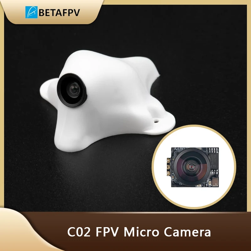 La BETAFPV C02 Micro Caméra FPV 1200TVL 1.4g connectée à un Meteor65, installation plug-and-play