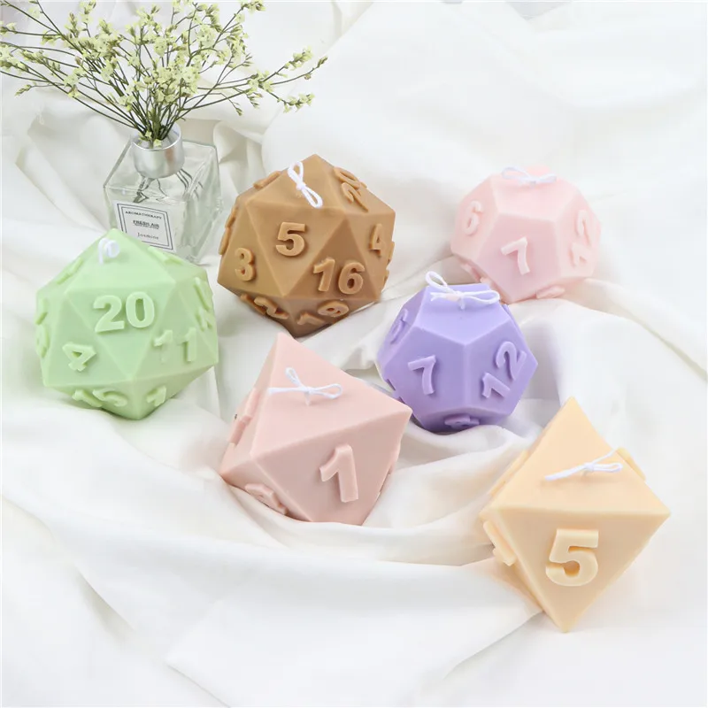 Diy Big Dice Mold Drop Glue Resin Aromatherapy Gypsum Candle Soap Ornaments  Table Silicone Mould Cement Molds