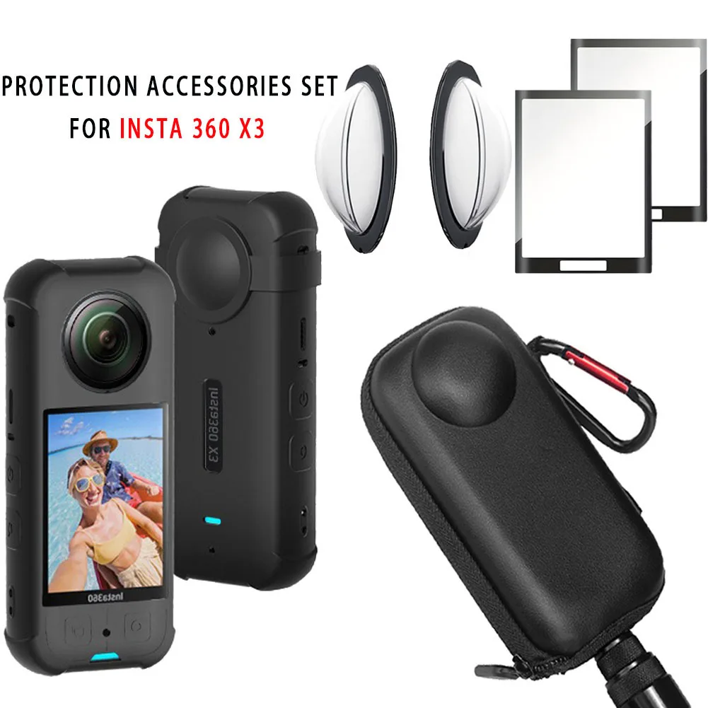 Insta360 X3 アクションカメラ 本体 レンズガード、シリコン
