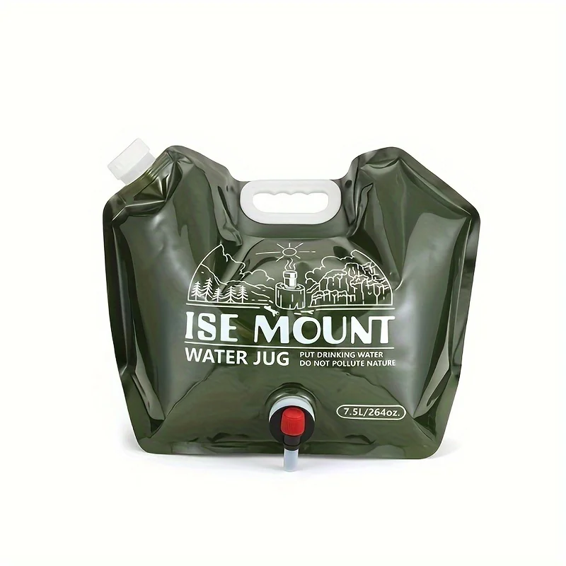 1.98 Gallon Folding Camping Water Storage Bag with Faucet – Portable Collapsible Water Container for Hiking, Travel & Outdoor Use 1