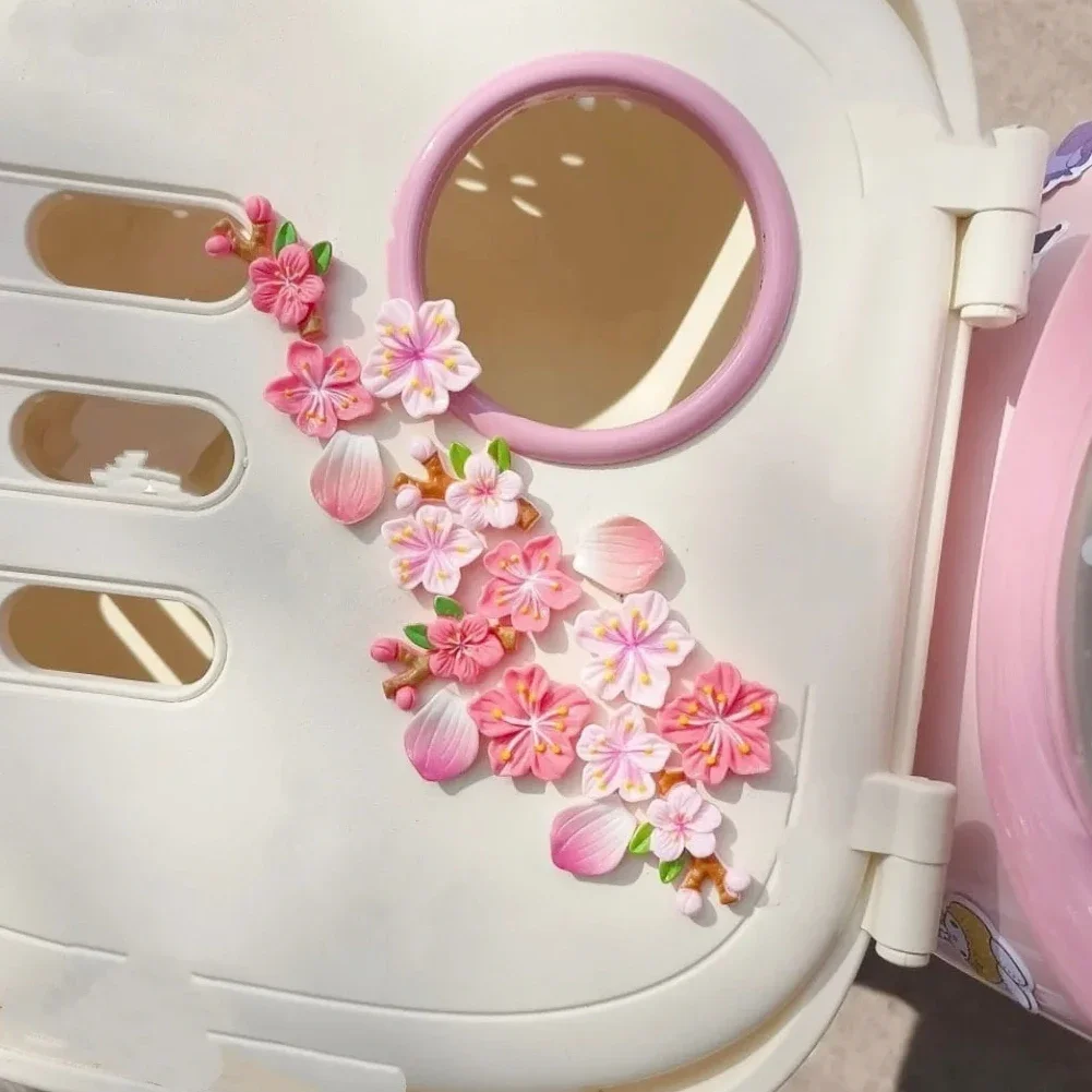 3D 플로트 벚꽃 장식 DIY 레진 스티커 패션 장식품 자동차 뒷면 장 전기차 및 자동차용
