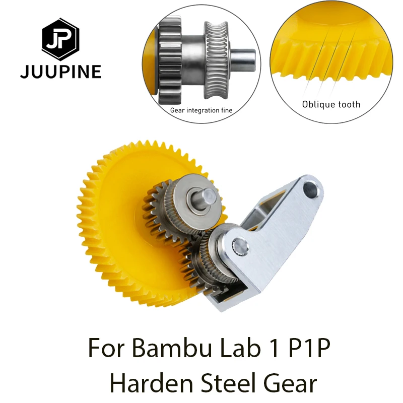 Upgraded Hardened Steel Extruder Gear Assembly For Bambu Lab P1P X1 X1C For Carbon Fiber Nylon And Glass Fiber Nylon Extruder