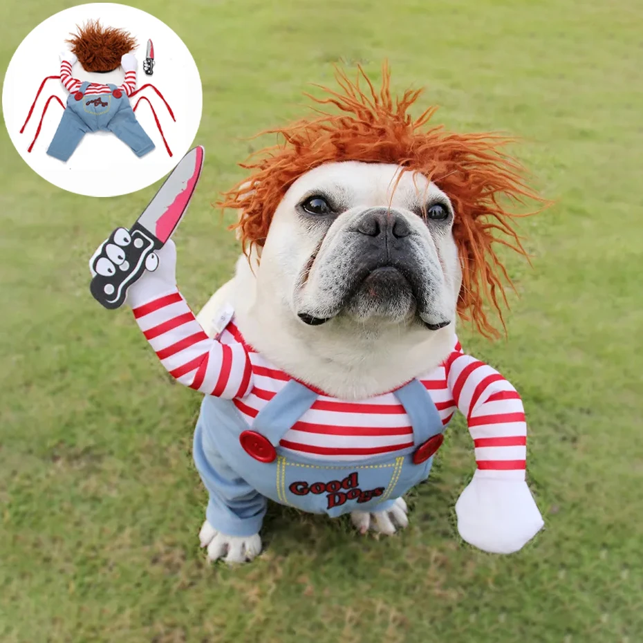 

Halloween Dog Clothes Funny Pet Clothes Dog Accessories Dog Cosplay Costume Sets Novelty Clothing For Medium Large Dogs Bulldog
