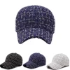 Autumn Winter Women Baseball Cap Fashion Gold Thread Tweed Snapback Caps Female Adjustable Outdoor Warm Sun Hat Elegant Dad Hats 1