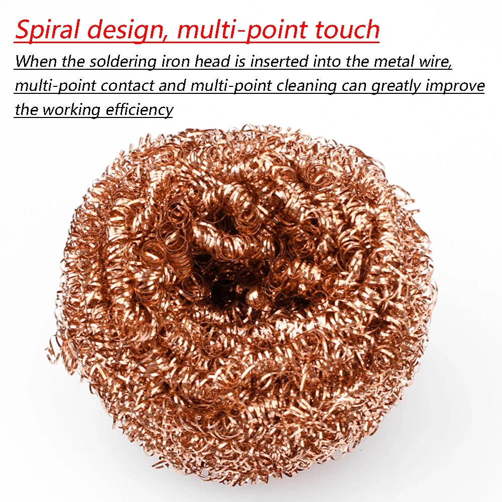 Soldering Iron Cleaner Cleaning Nozzle Tip Desoldering Soldering Solder Iron Tip Copper Wire Cleaner Ball Metal Dross Box