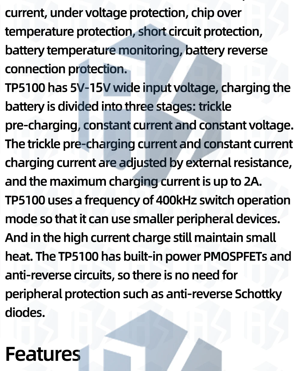 TP5100 Doppel-Einzel-Lithium-Batterie-Lademanagement Kompatibel 2A Wiederaufladbare Lithiumplatte – Detail 3