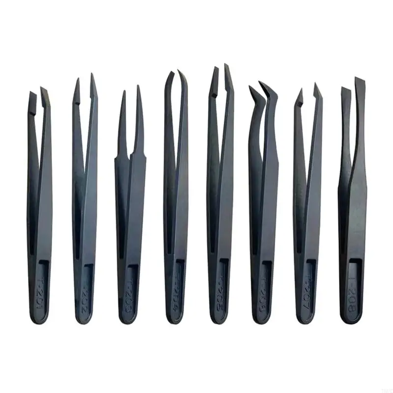 T8UC 8 Pieces/set Carbon Fiber Tweezers for Electronics Jewelry Making Repairing,precision tweezers,phone repair tweezers