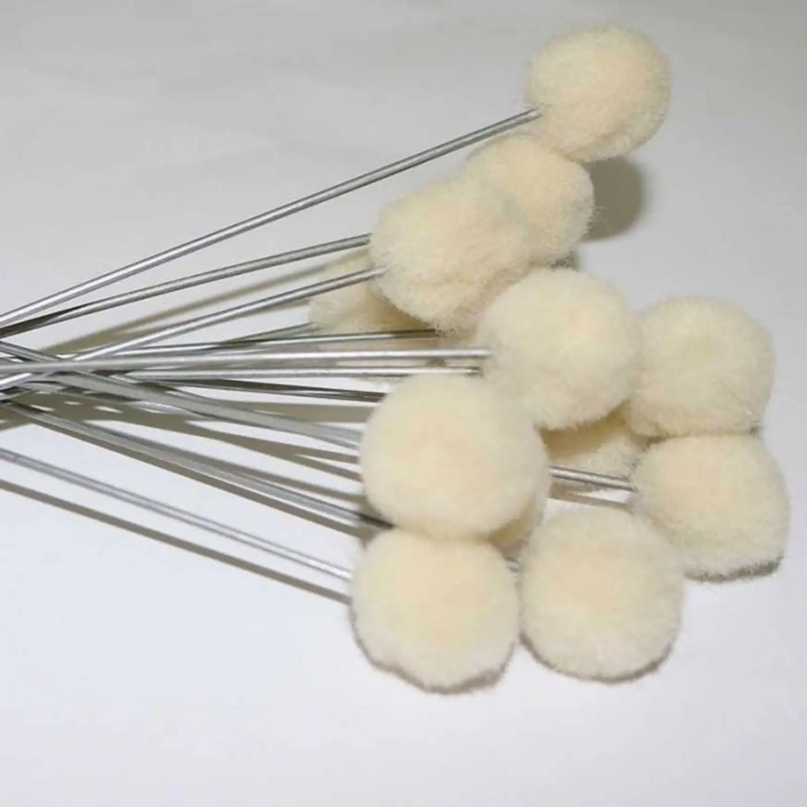 Leather Craft Tools 20pcs Wool Ball Brush DIY Daubers Assisted Dyeing Round Wools Brush With Metal Handle For Textile leather