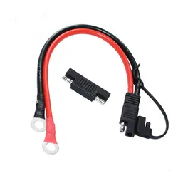 Battery Charging Cable Sae to O Ring Terminal Connectors Harness 10AWG Quick Disconnect with 1 Sae Polarity Reverse Connector.