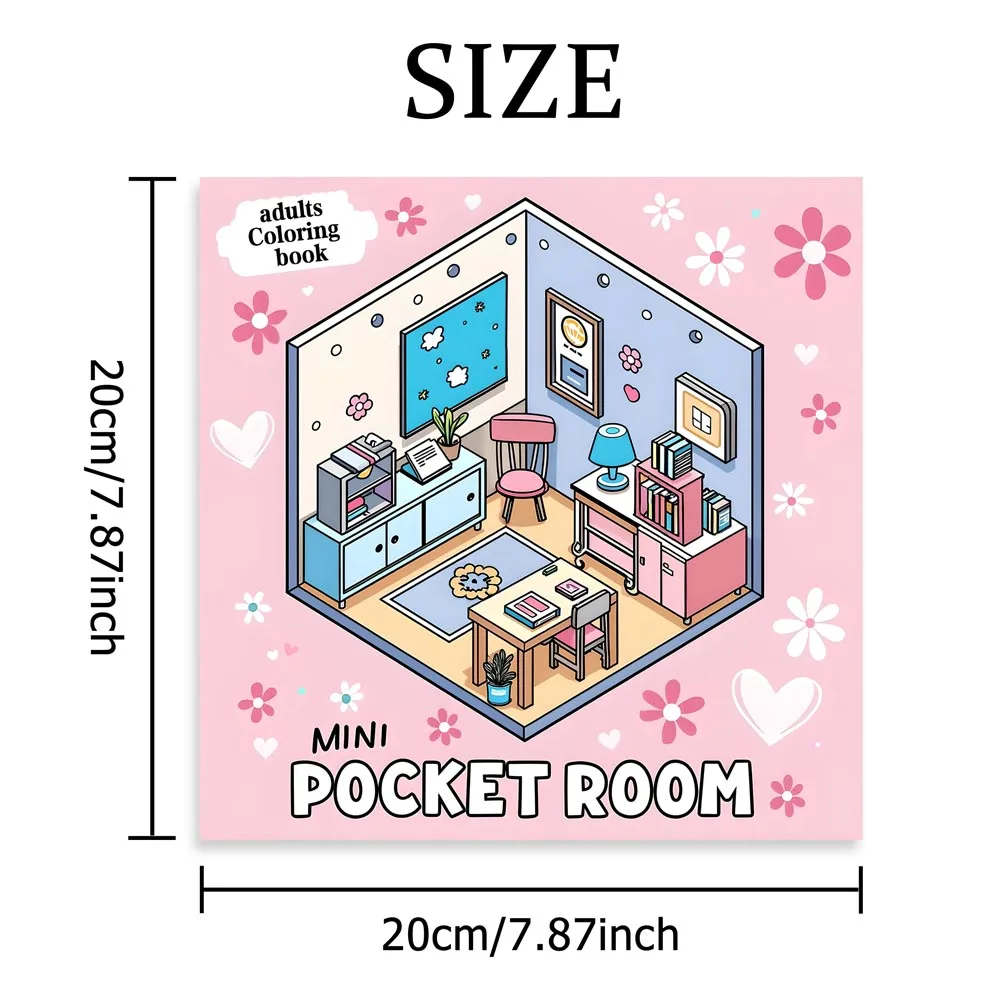 POCKET ROOM Bold-easy Patterns Coloring Book for Adults Cute Drawing Book Perfect Gift for Party and Birthday 2