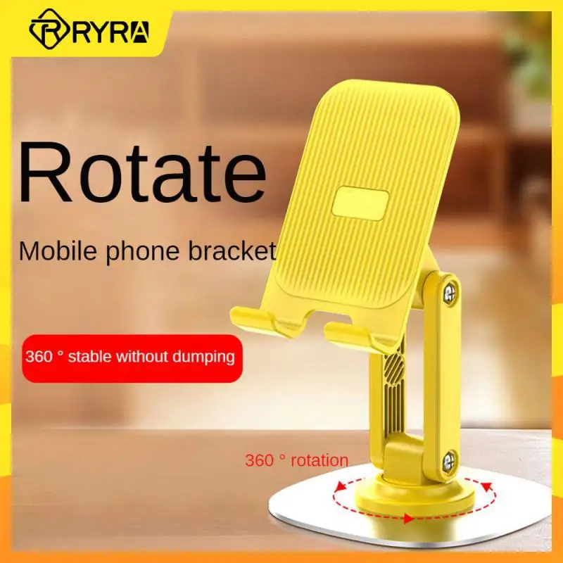 

RYRA 360degree Rotating Metal Phone Holder Portable Foldable Lazy Desktop Bracket Mechanical Sound Biaxial Folding Bracket