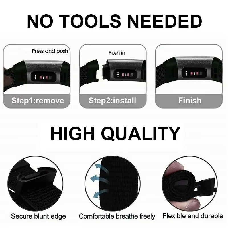 Enhanced Nylon Sports Watch Strap - Durable and Breathable Replacement Band