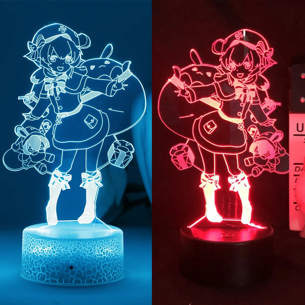 

Genshin Impact Night Light Klee For Kid Bedroom Anime 3D Led Illusion Lamp Atmosphere Bedside Birthday Decor Children Woman Gift