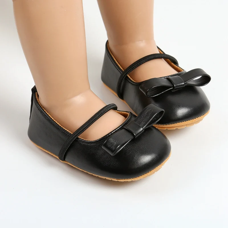 New Baby Girls Shoes Princess Cute Bowknot Non-slip Rubber Soft-Sole Flat PU First Walker Infant Footwear Crib Shoes baby shoes children flats