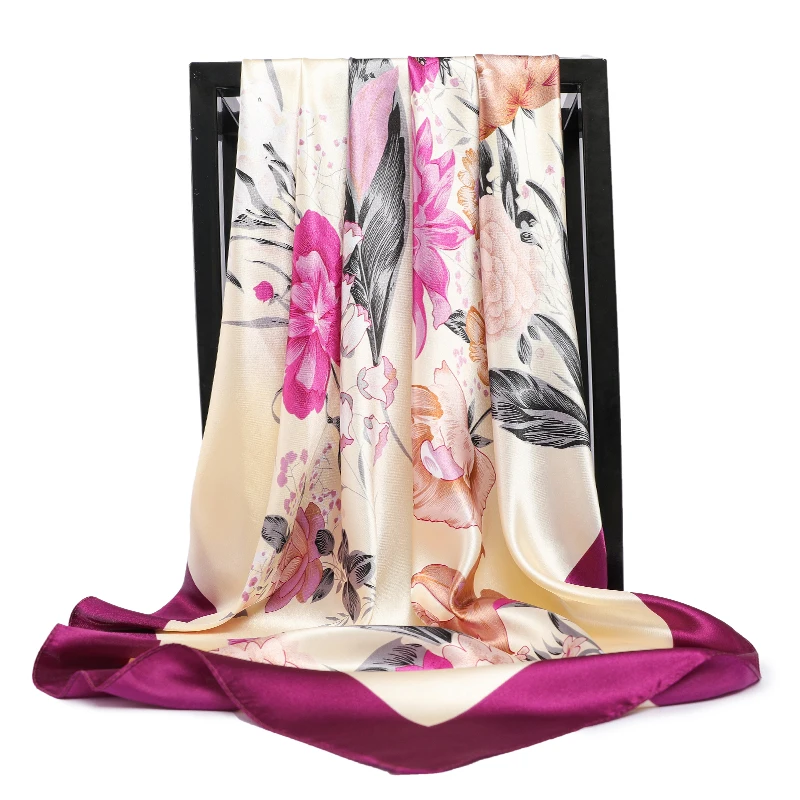 90*90cm luksusowa marka plac szalik moda plaża głowa kobiety Silk Wrap wiosna lato szal panie Foulard Bandanna tłumik hidżab 6 90*90cm luksusowa marka plac szalik moda plaża głowa kobiety Silk Wrap wiosna lato szal panie Foulard Bandanna tłumik hidżab 6