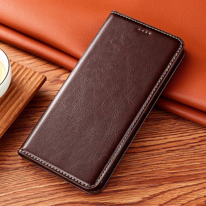 

Phone Case For vivo V21s V25e V25 S16 S16e Y55s Y35 Y52t Y30 Y02s Y16 Y22s Pro Crazy Horse Genuine Leather Magnetic Flip Cover