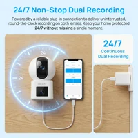 Caméra de surveillance WiFi ARCCTV 4MP à double objectif, HD, conversation bidirectionnelle, vision nocturne IR, caméra de sécurité sans fil 360° °   Suivi automatique 2