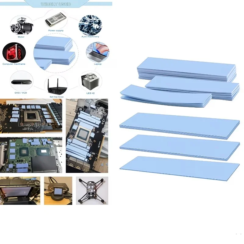 15 Almohadillas de Silicona Termoconductoras con una Conductividad Térmica de 6.0 W/m-K, Especialmente Diseñadas para Refrigerar SSD, CPU