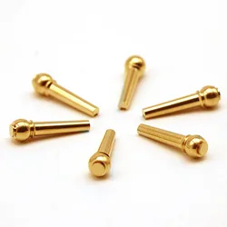 Brass Guitar Bridge Pins Set with Pin Puller and Replacement Parts (6 Pieces) (6 Pcs only)