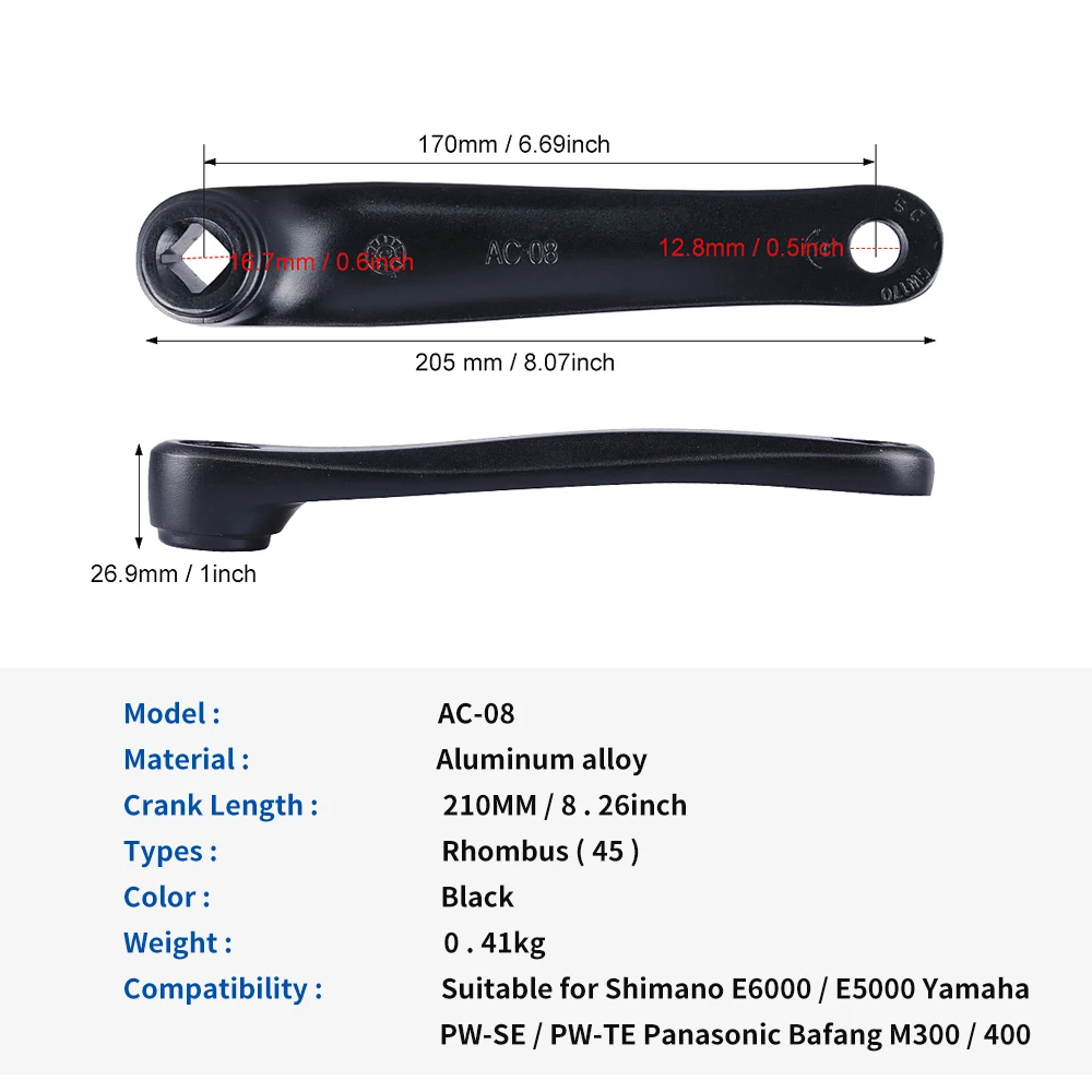 Bafang Electric Bicycle Crank Arm - Essential Mid Motor Accessory