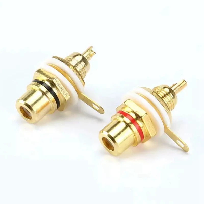 

100Pcs Gold Plated RCA Terminal Jack Plug Female Socket Chassis Panel Connector For Amplifier Speaker