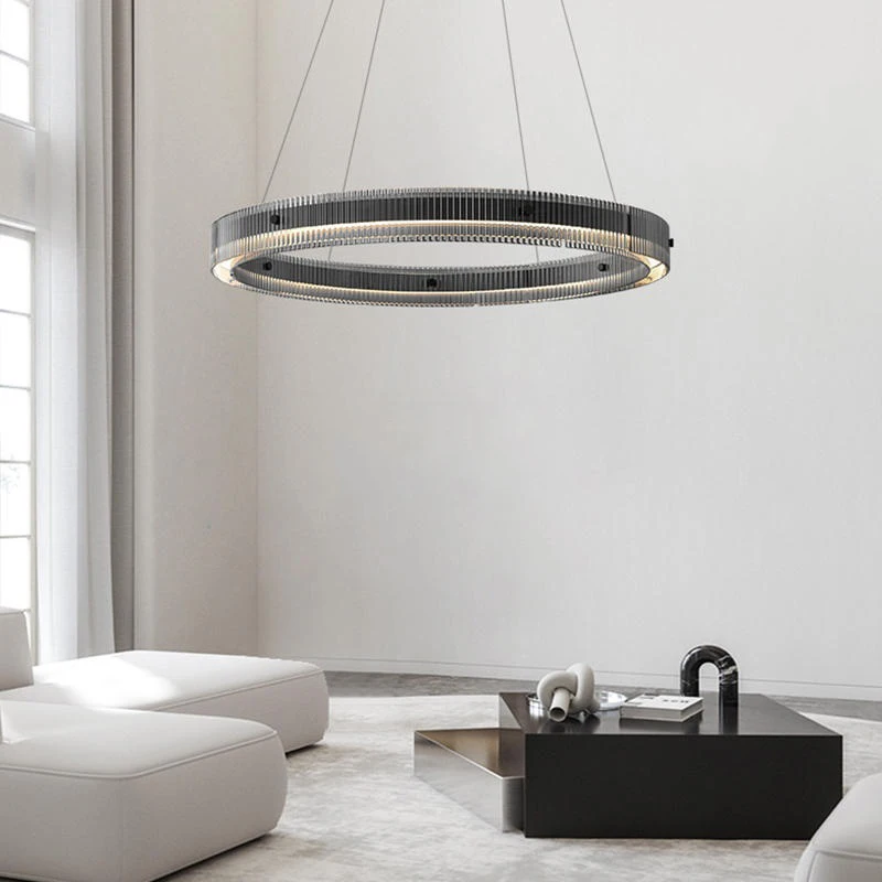 

Led Chandelier Steel Glass Circle Modern Minimalism Hanging Chandelier Lighting Home Decor Led Luminarias Indoor Lamp Fixtures