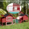 Mobile Chicken House with with Wheels, Outdoor Hen House Poultry Cage with Nesting Box, Leakproof Pull Out Tray and UV-Resistant 6