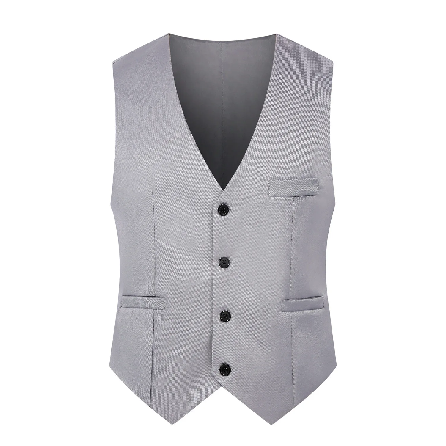 Slim-fit hooded single-breasted casual solid color vest for all seasons slim luxury vest suit
