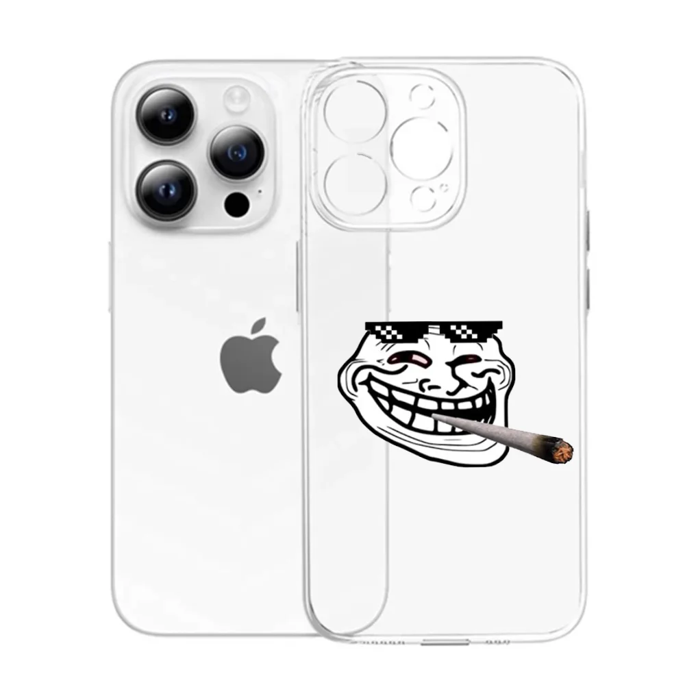 Humorous T-Trollfaces Comics Memes Transparent Silicone Soft Phone Case