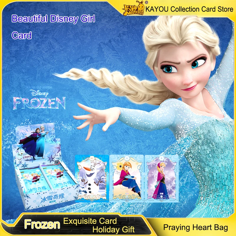 

KAYOU Genuine Frozen Card Disney Girl Anna Elsa Olaf Sven Kristoff Hans Anime Foil Stamping Rare Flash Collector Cards Kids Gift