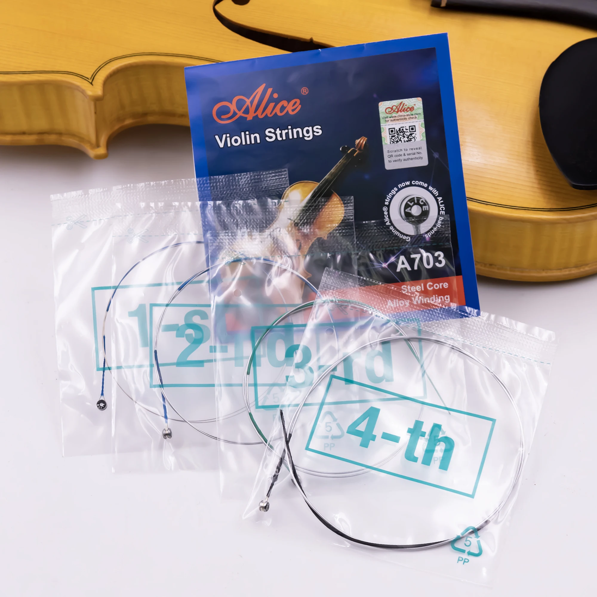 Alice A703 Violin Strings for 4/4 3/4 1/2 1/4 Alloy Wound Silver Steel EADG fiddler practice string practice Accessories violin strings