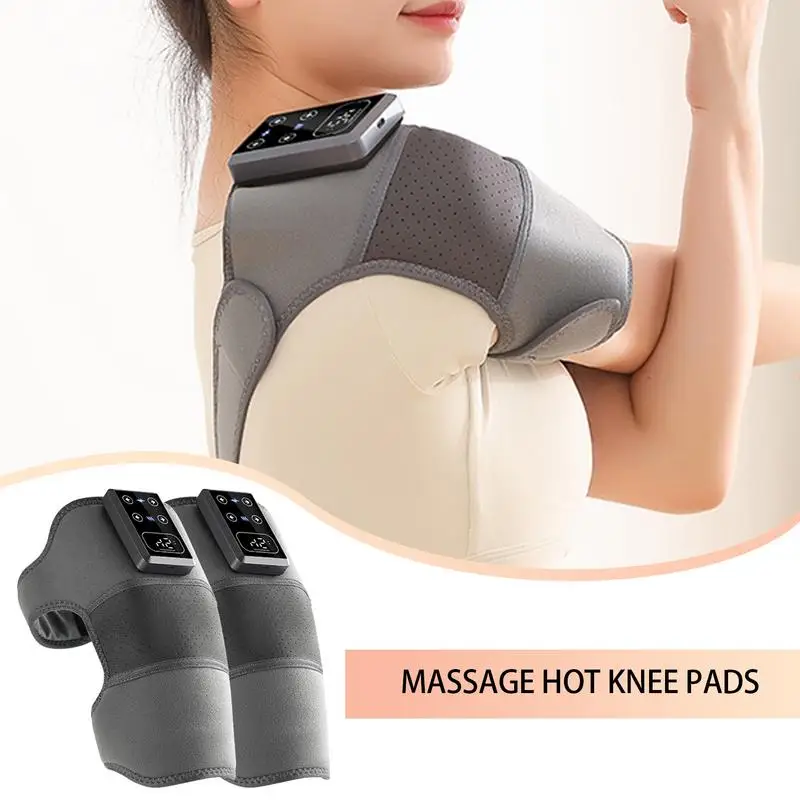 Knee Heating Pad With Massager Electric Heating Wrap Brace For Knee Wireless Design Massaging Protector For Elbows Calves