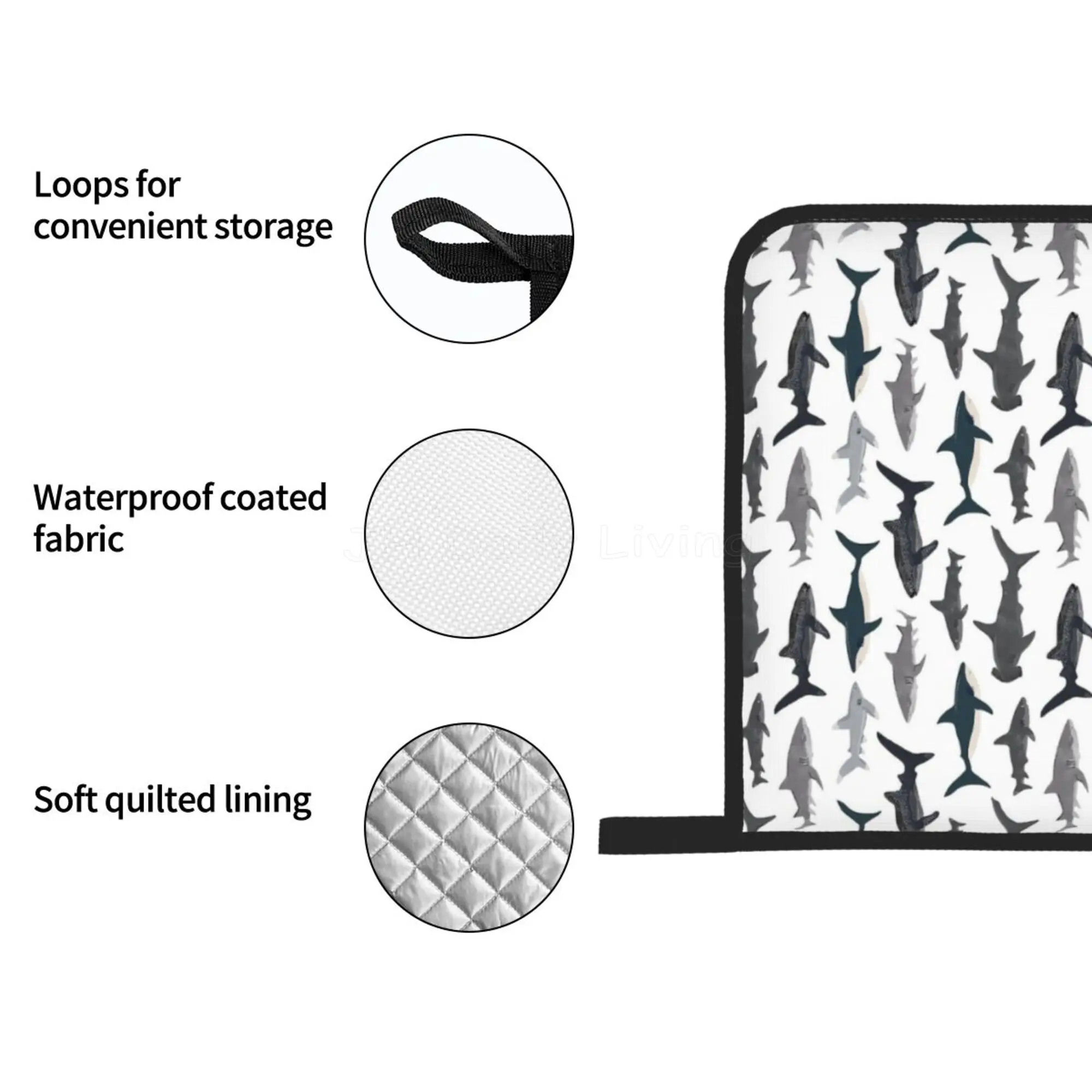 Ocean Whale Shark 4pcs Oven Mitts and Pot Holders Sets Heat Resistant Non Slip Kitchen Gloves Hot Pads with Inner Cotton Layer