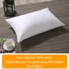 1 piece pillow, 8 sizes,100% cotton, soft and hard pillow, white goose feather filling pillow core pillow insert 3