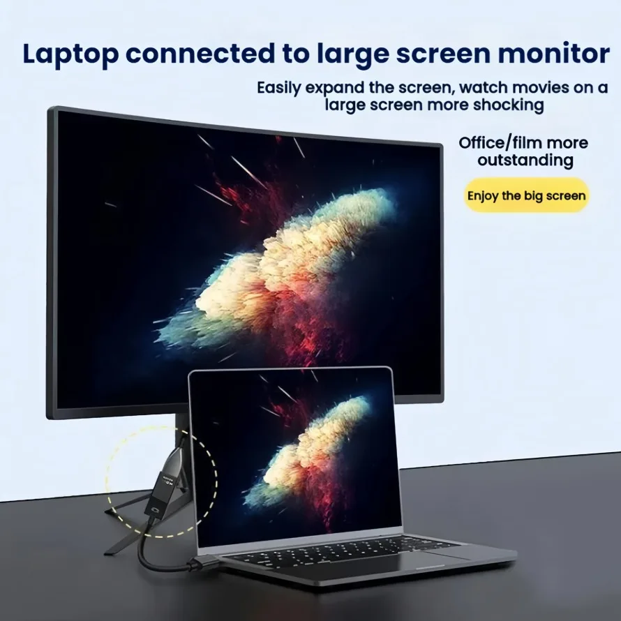 Adattatore Mini DP a HDMI compatibile, convertitore da Thunderbolt a HDMI 4K compatibile per MacBook, Surface, laptop, TV, monitor, proiettore - immagine 5